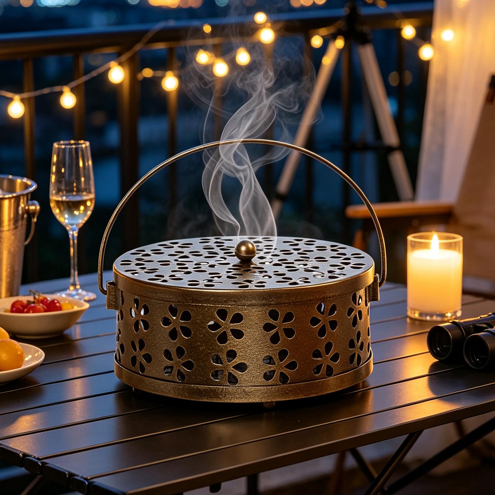Tulsi Holy Basil - Tragbarer Mückenspiralhalter mit Griff, runder, hitzebeständiger