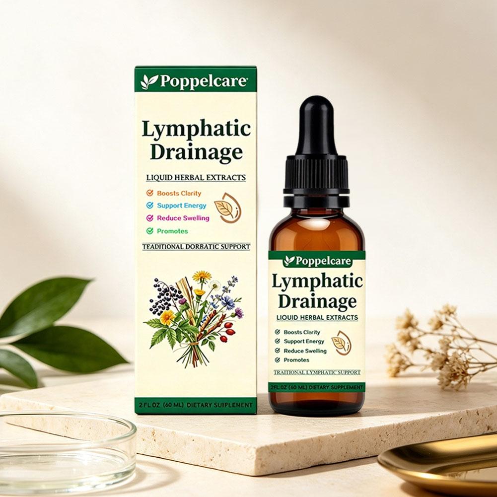 Herbal Wellness Formula - Poppelcare Kräuter-Lymphpflege-Tropfen 60ml Löwenzahn-Bockhornkraut-Wurzelextrakt Flüssige Tages-Wellness-Formel