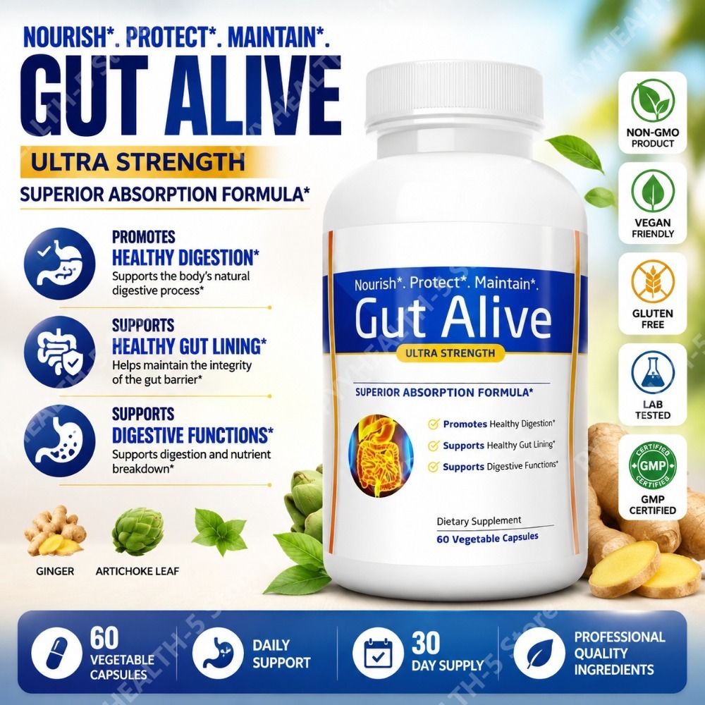 Tulsi Holy Basil - Gut Alive Natürliches Verdauungsgesundheits-Nahrungsergänzungsmittel Einzigartige Formel