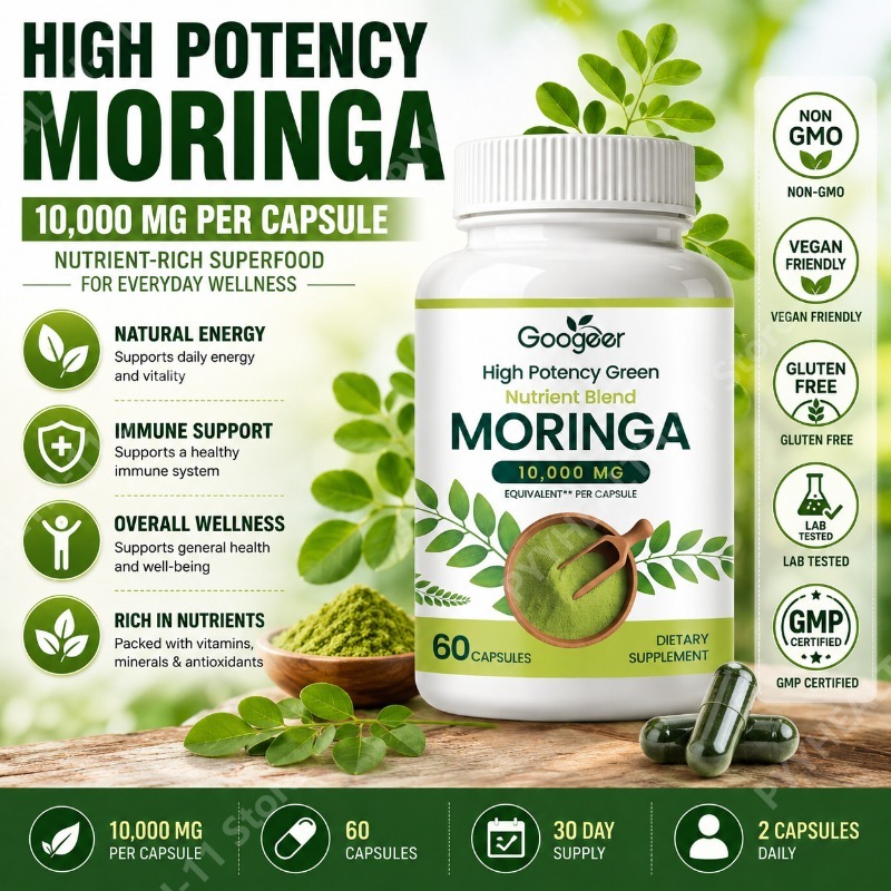 Herbal Wellness Formula - Premium Moringa-Nahrungsergänzungsmittel mit Natürlichem Blattextrakt Kräuter-Nährstoffformel